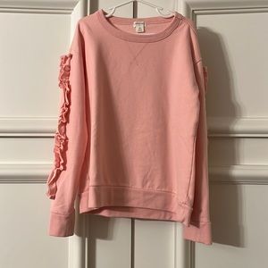 Girls Crewcuts Punk ruffle sleeve sweatshirt Size 10 EUC
